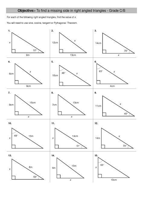 Pdf Right Triangle Trig Missing Sides And Angles Triangle Measurements Worksheet - Triangle Measurements Worksheet