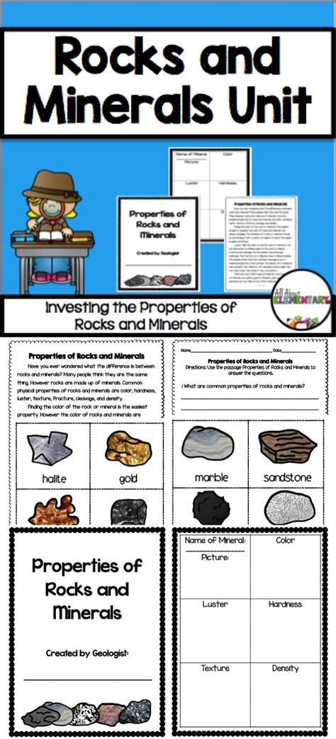 Pdf Rocks And Minerals Unit Homeschool Den Mineral Worksheet For 2nd Grade - Mineral Worksheet For 2nd Grade