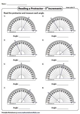 Pdf S1 Reading A Protractor 5 Increments Tutoring Reading Protractor Worksheet - Reading Protractor Worksheet