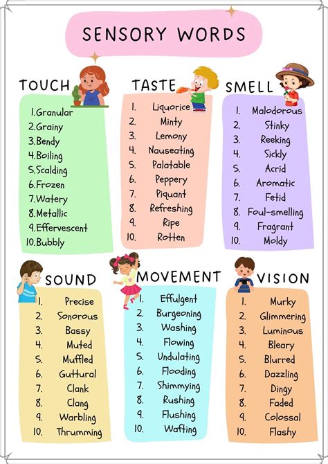 Pdf Sensory Words The Five Senses Amp Emotions Sensory Words Worksheet - Sensory Words Worksheet