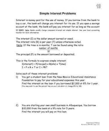 Pdf Simple Interest Saylor Academy Simple Interest Worksheet - Simple Interest Worksheet