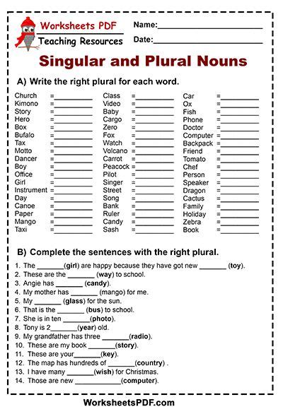 Pdf Singular And Plural Nouns E Grammar Org Singular Plural Nouns Worksheet - Singular Plural Nouns Worksheet