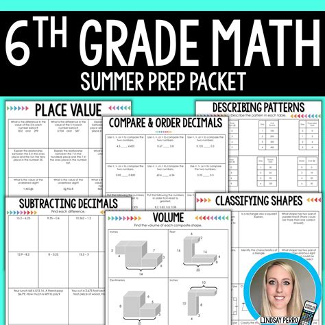 Pdf Sixth Grade Summer Math Packet Uscsd K12 6th Grade Homework Packet - 6th Grade Homework Packet