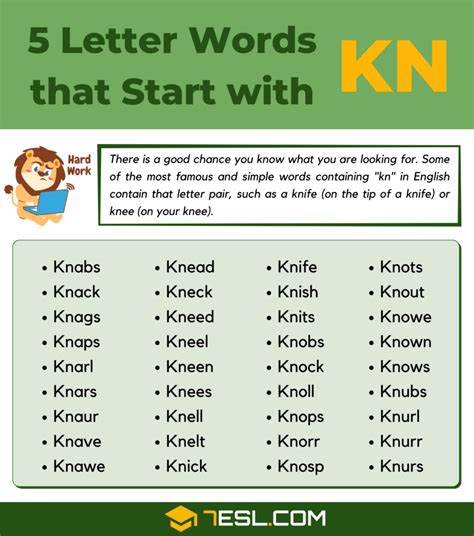 Pdf Spelling List Kn Words K5 Learning Kn Words Worksheet - Kn Words Worksheet