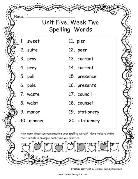 Pdf Spelling Words Grade 5 Week 2 Stage K12reader 5th Grade Spelling - K12reader 5th Grade Spelling