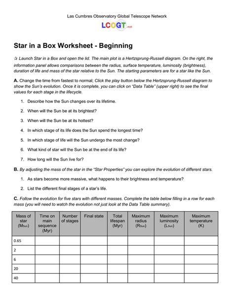 Pdf Star In A Box Worksheet Beginning With Star In A Box Worksheet - Star In A Box Worksheet