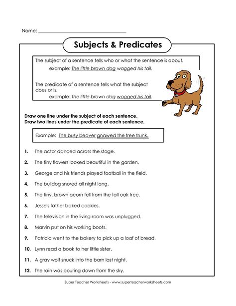 Pdf Subjects And Predicates Super Teacher Worksheets Subjects And Predicates Worksheet Answer Key - Subjects And Predicates Worksheet Answer Key
