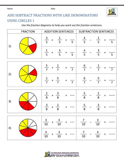 Pdf Subtracting Fractions Like Denominators K5 Learning Subtracting Fractions With Like Denominators Worksheet - Subtracting Fractions With Like Denominators Worksheet