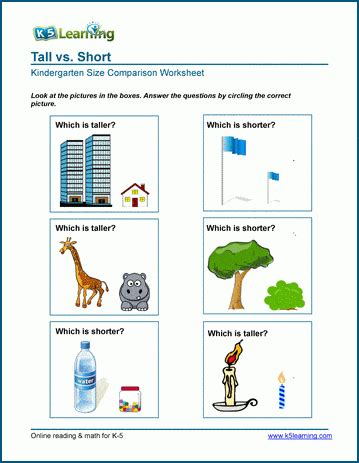Pdf Tall And Short K5 Learning Tall And Short Activities For Kindergarten - Tall And Short Activities For Kindergarten