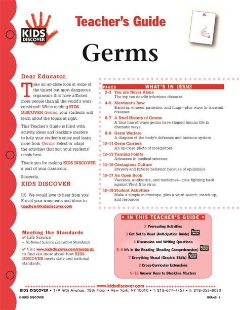 Pdf Teacher X27 S Guide Germs Grades 3 Hygiene Worksheet For Kids - Hygiene Worksheet For Kids