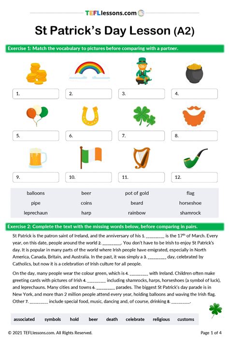 Pdf Teachingenglish Lesson Plans St  Patrick S Day Worksheet - St. Patrick's Day Worksheet