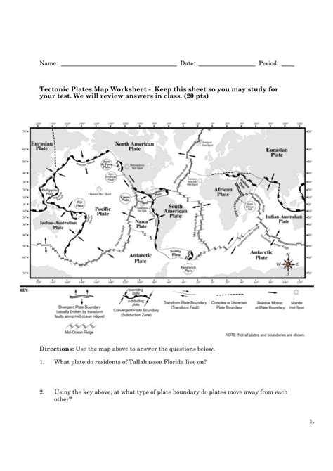 Pdf Tectonic Plates Map Worksheet Keep This Sheet Tectonic Plate Worksheet - Tectonic Plate Worksheet