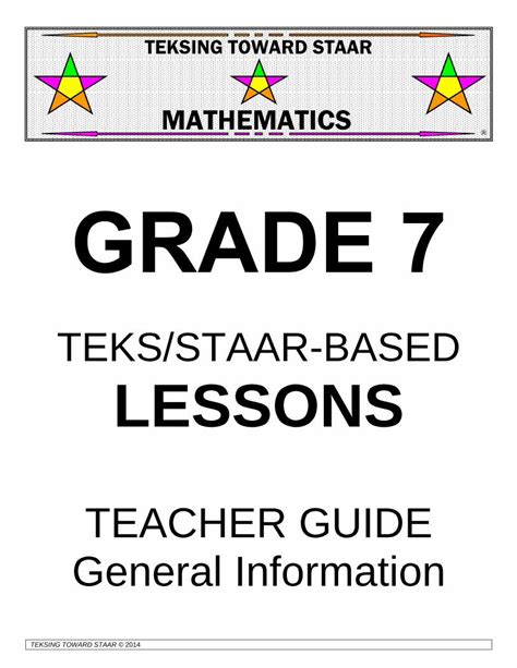 Pdf Teks Staar Based Lessons 4th Grade Teks - 4th Grade Teks