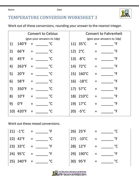 Pdf Temperature Conversion Worksheet Loudoun County Public Schools Temperature Conversion Practice Worksheet - Temperature Conversion Practice Worksheet