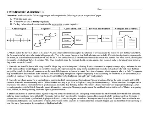Pdf Text Structure Worksheet 11 Ereading Worksheets Text Structure Worksheet 11 - Text Structure Worksheet 11
