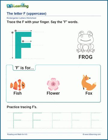 Pdf The Letter F Uppercase K5 Learning Letter F Worksheet For Kindergarten - Letter F Worksheet For Kindergarten