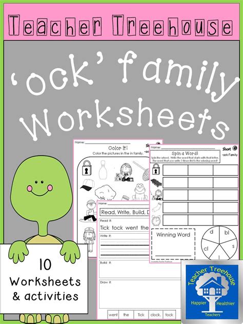Pdf The Ock Family Set Ock Word Family Worksheet - Ock Word Family Worksheet