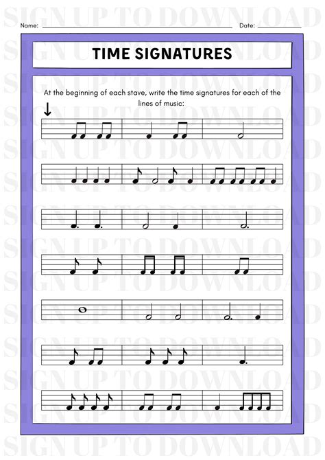Pdf Time Signatures Music Fun Worksheets 6 8 Time Signature Worksheet - 6 8 Time Signature Worksheet