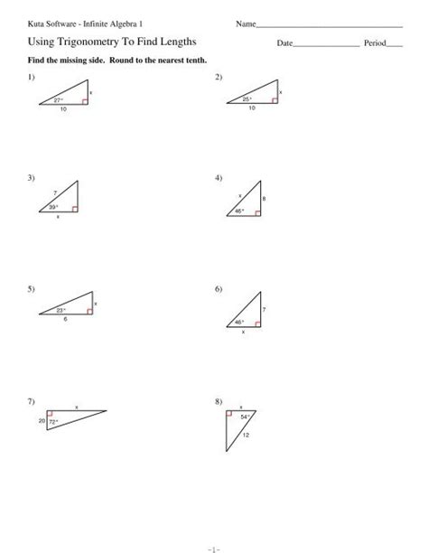 Pdf Trigonometry To Find Lengths Kuta Software Trigonometry Finding Sides And Angles Worksheet - Trigonometry Finding Sides And Angles Worksheet
