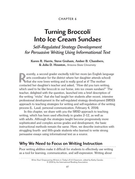 Pdf Turning Broccoli Into Ice Cream Sundaes Researchgate Ice Strategy For Writing - Ice Strategy For Writing