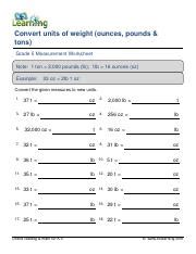 Pdf Units Of Weight Ounces Amp Pounds K5 Ounces And Pounds Worksheet - Ounces And Pounds Worksheet
