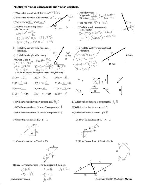 Pdf Vectors Worksheets Pg 1 Of 13 Vectors Addition Of Vectors Worksheet Answers - Addition Of Vectors Worksheet Answers