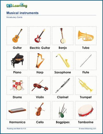 Pdf Vocabulary Cards Musical Instruments K5 Learning Piano Vocabulary Worksheet - Piano Vocabulary Worksheet