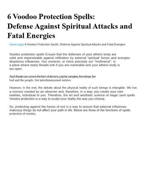 Pdf Voodoo Spells