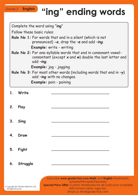 Pdf Words Ending In Ing Worksheet K5 Learning Ing Words First Grade Worksheet - Ing Words First Grade Worksheet