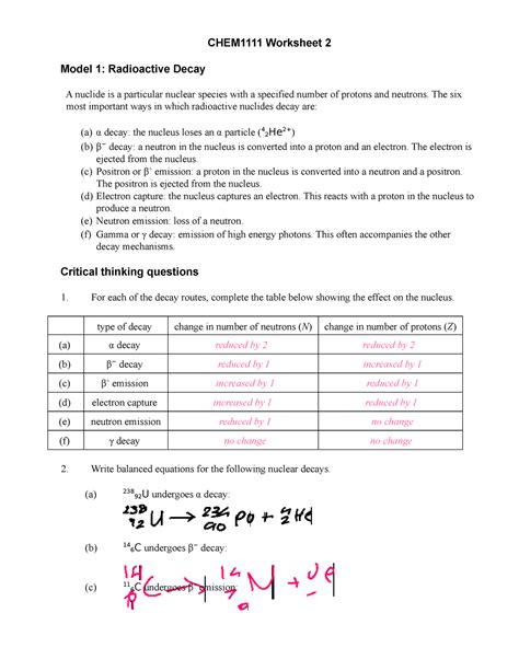 Pdf Worksheet 1 1 Using Nuclide Symbol Notation Atomic Notation Worksheet - Atomic Notation Worksheet