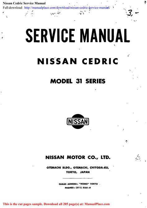 Full Download Pdf 2001 Nissan Cedric Service Manual 