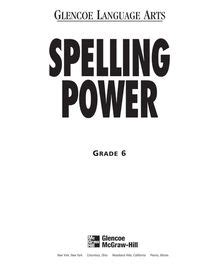 Read Pdf And Spelling Power Workbook Grade 6 And Glencoe 