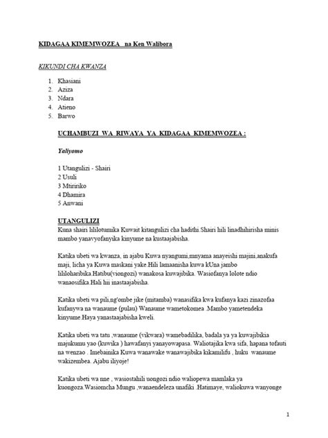 Read Online Pdf Kidagaa Notes 