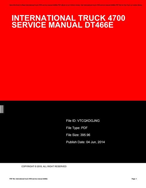 Download Pdf Manual International 4700 Service Manual 