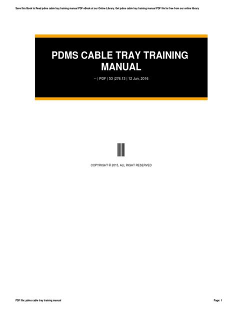 pdms cable tray training manual