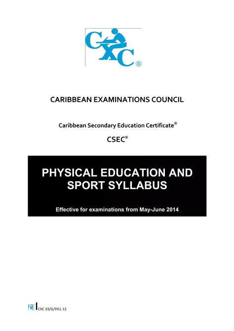 Pe Cxc Syllabus