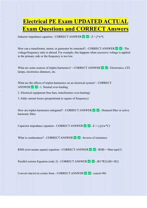 Pe Electrical Exam Sample Questions