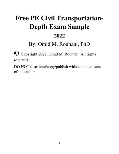 Pe Exam Depth Sample Transportation