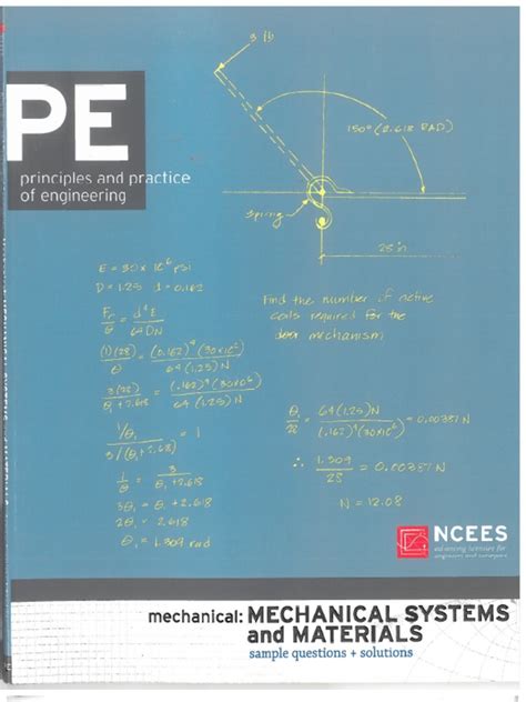 Pe Mechanical Engineering Mechanical Systems And Materials Practice Exam