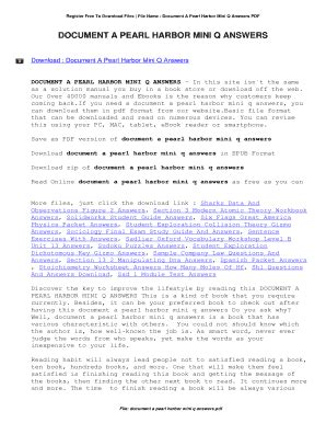 Pearl Harbor Mini Q Answer Key