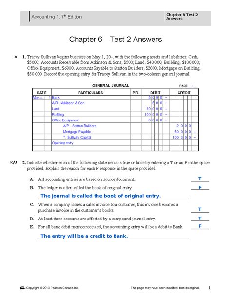 pearson accounting test answers
