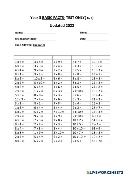 Pearson Basic Facts Timed Test Inc 3