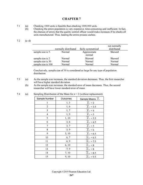 Pearson Business Statistics Answer Key