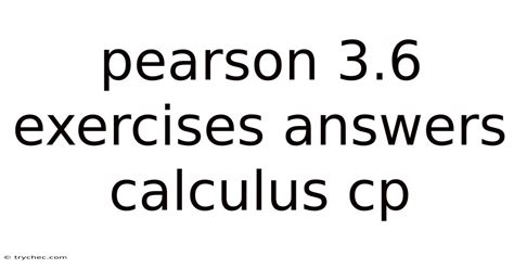 Pearson Calculus Answers