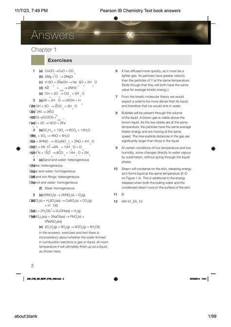 pearson chemistry answers key