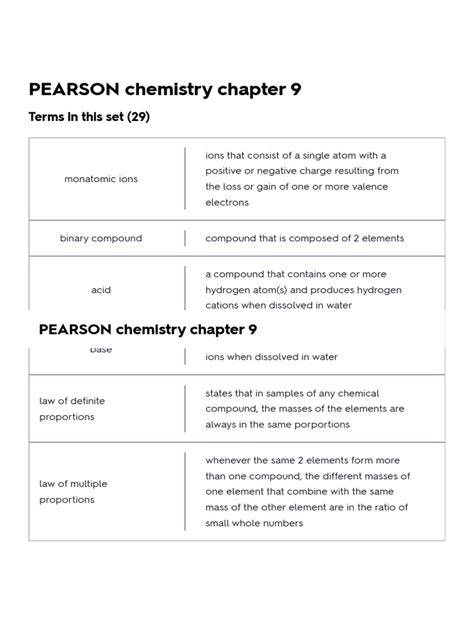 pearson chemistry chapters 9 assessment answers