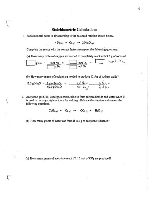 Pearson Chemistry Stoichiometry Guided Practice Problems Answers