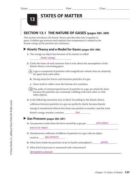 Pearson Education Chapter 13 D Practice Answer Key