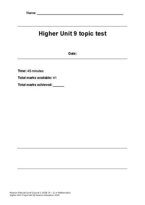 Pearson Education Topic 9 Test