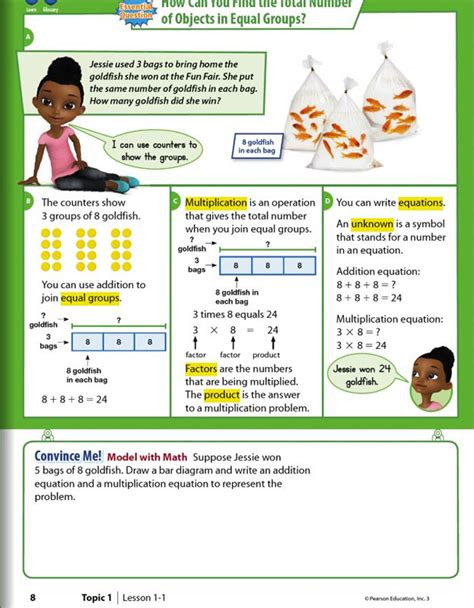 Pearson Envision Grade 3 Topic 11 Test